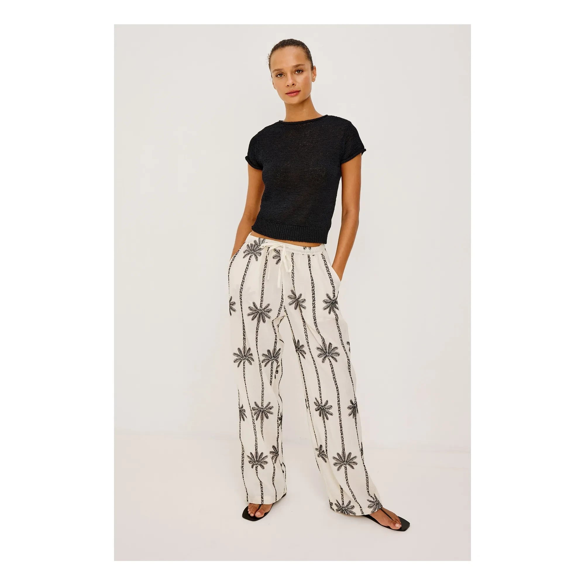 Rails - Pantalón Emmie con Cadena Bordada | Blanco