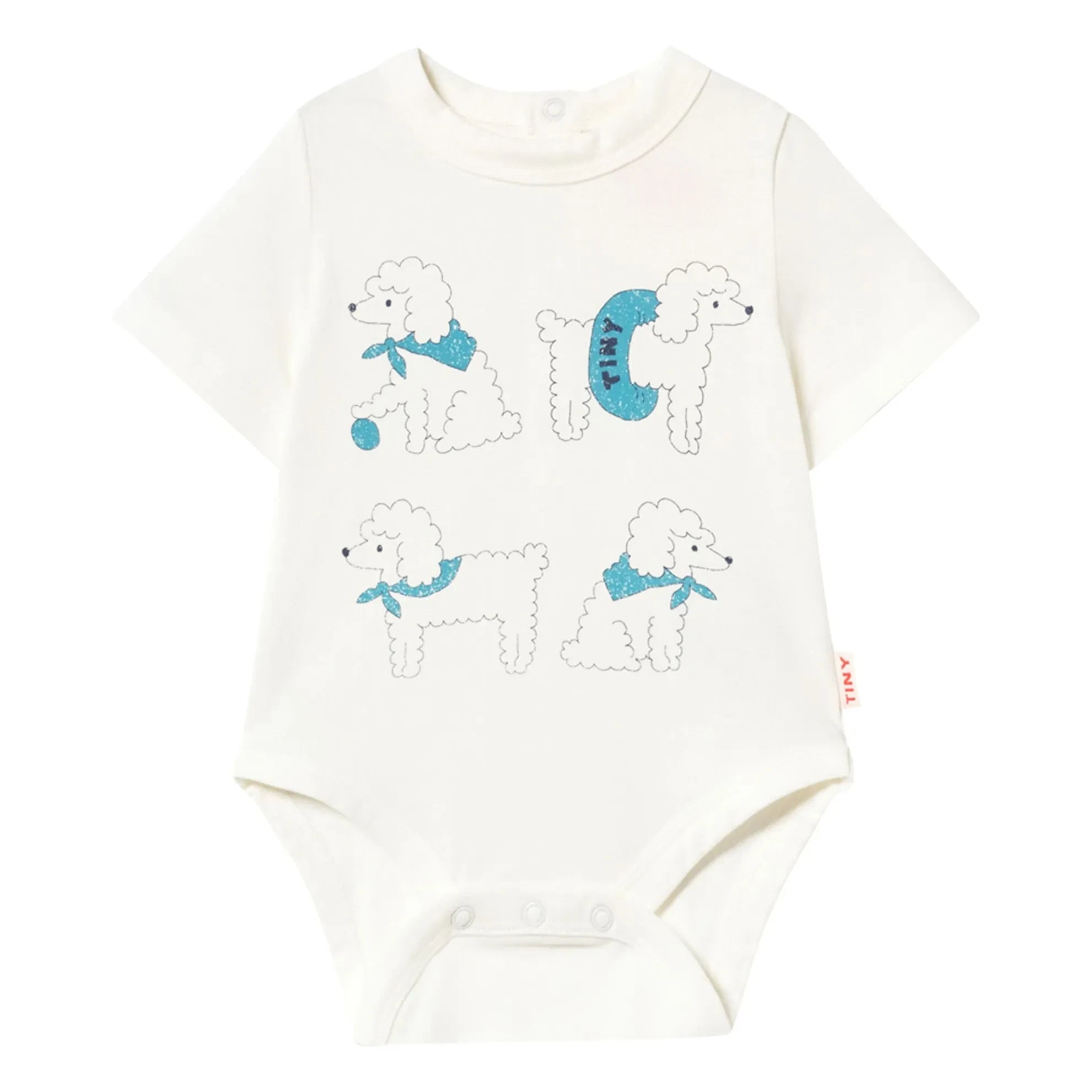 Tinycottons - Body de algodón orgánico con perro caniche | Blanco