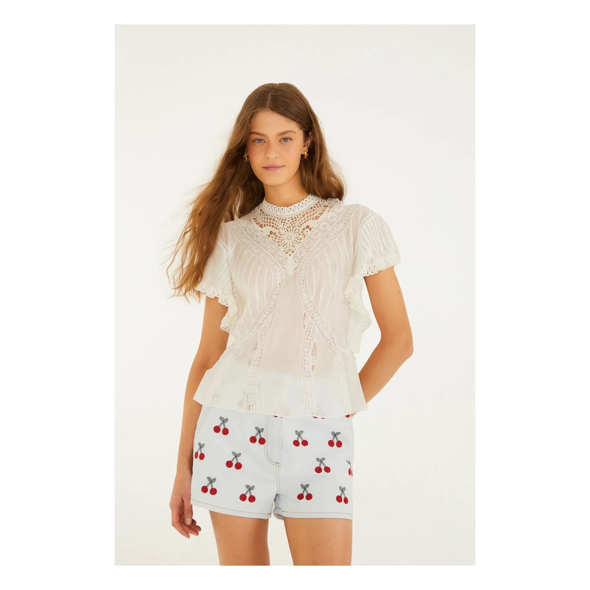 Farm Rio - Blusa de encaje | Blanco