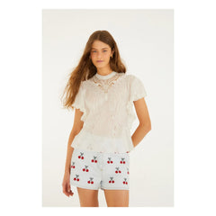 Farm Rio - Blusa de encaje | Blanco