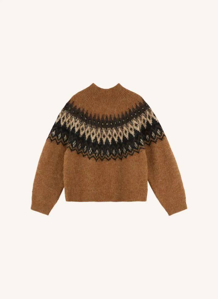 Emile et Ida - Jersey jacquard Ecrin | Caramelo