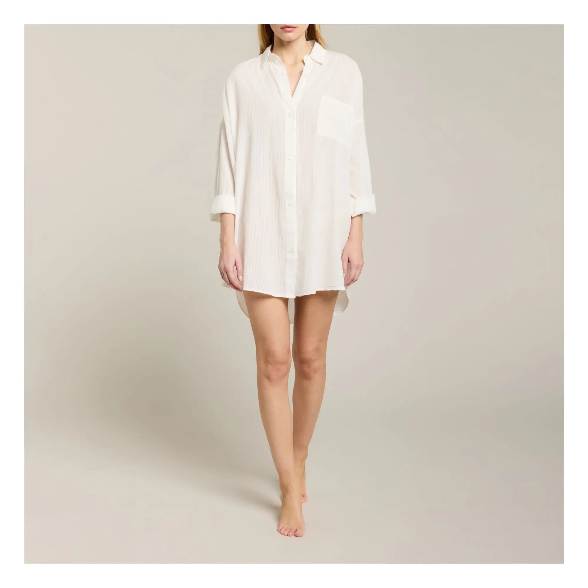 Maison Saint Julien - Vestido de algodón voile Port Miou | Blanco