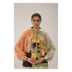 CORD - Blusa de seda de algodón Lido | Melocotón