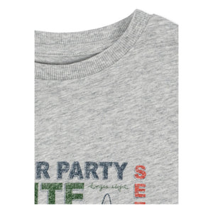 Konges Sløjd - Camiseta Famo Dinner Party de algodón orgánico | Gris jaspeado