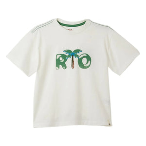 Fabula - Camiseta con estampado de palmeras | Blanco