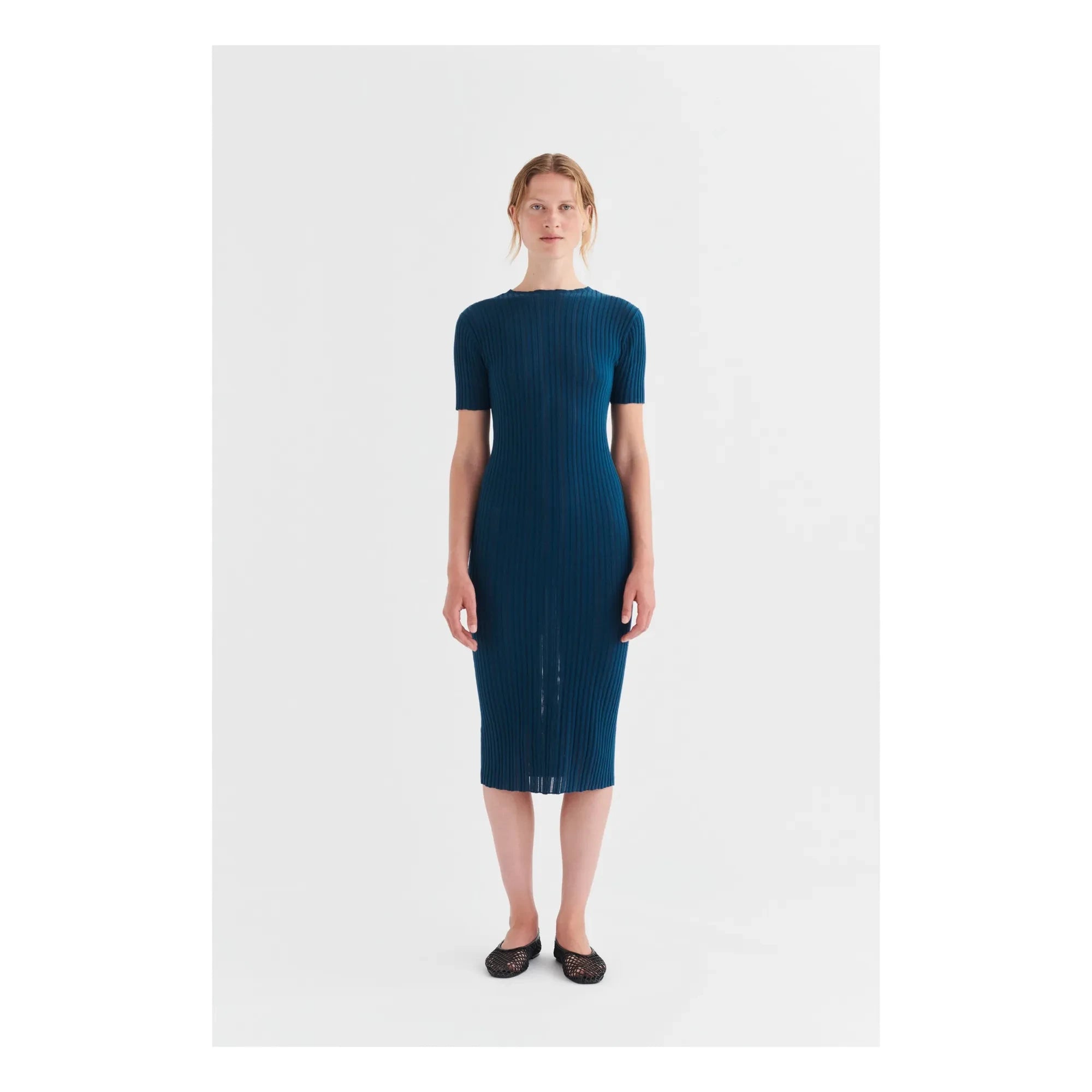 FUB - Vestido de torsión alta | Azul