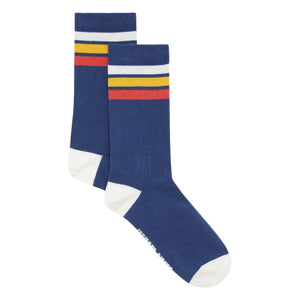 Hundred Pieces - CALCETINES RAYAS CLÁSICAS AZULES | Crudo