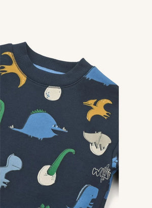 Liewood - Sudadera orgánica de algodón Ridley Dinosaurs | Azul marino