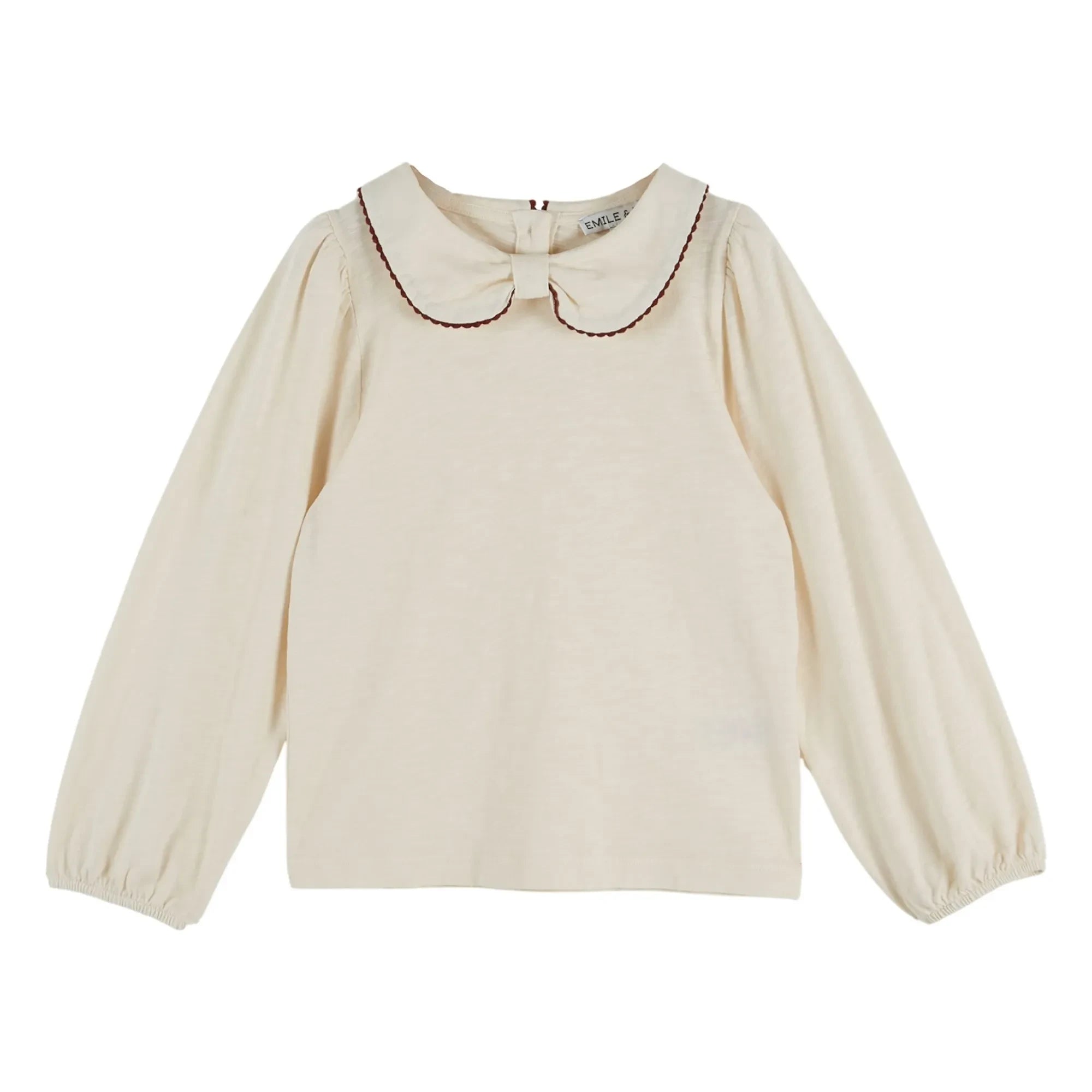 Emile et Ida - Camiseta con Cuello de Algodón Orgánico | Crudo