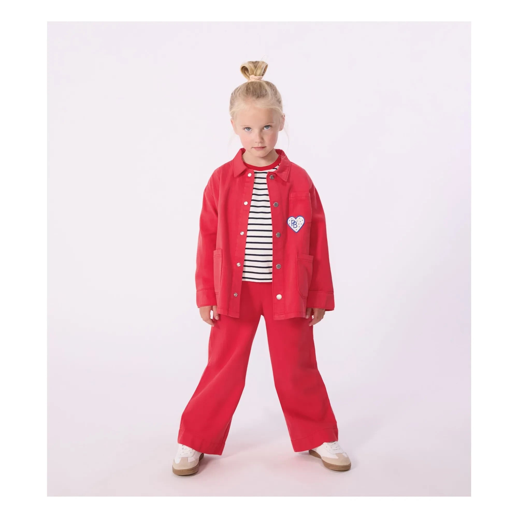 Petit Bateau - Vaquero Sarga con Botones | Bermellón