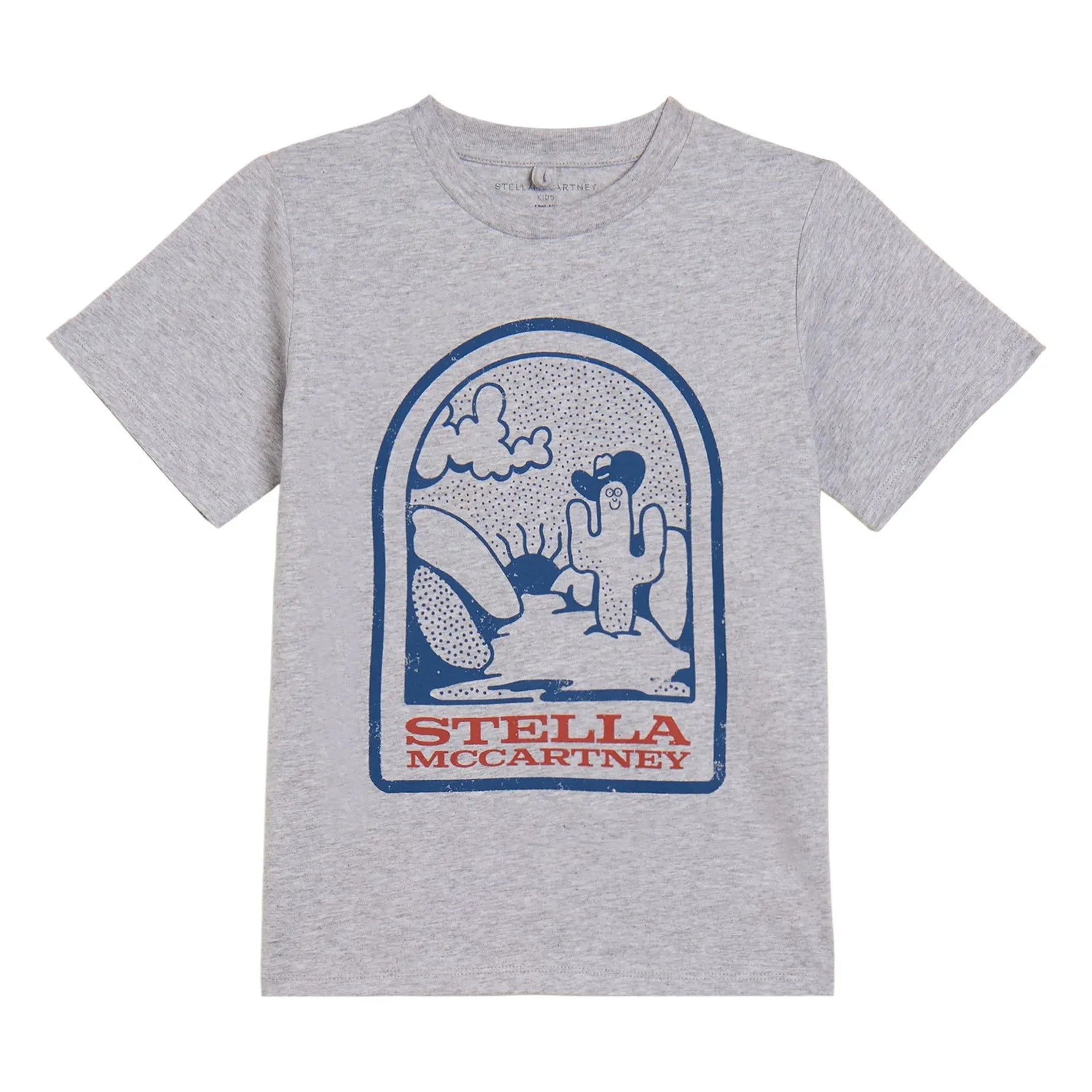 Stella McCartney Kids - Camiseta Stella Cactus | Gris Jaspeado