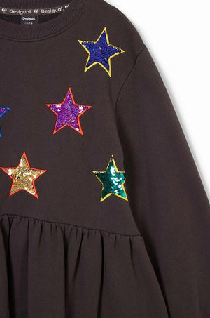 Vestido de Algodón para Niña Desigual
