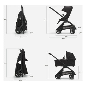 Bugaboo - Cochecito de ciudad Bugaboo Dragonfly Chasis completo negro | Marrón topo