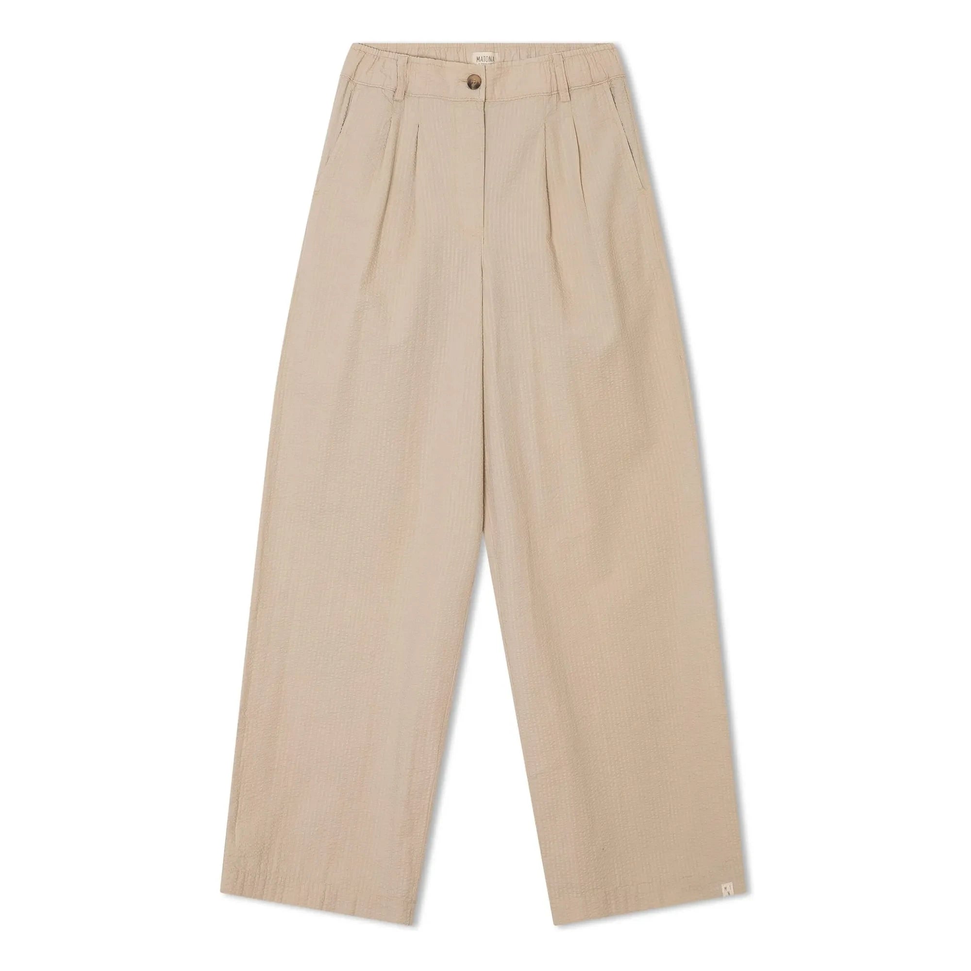 Matona - Pantalón Plisado de Algodón Orgánico | Arena