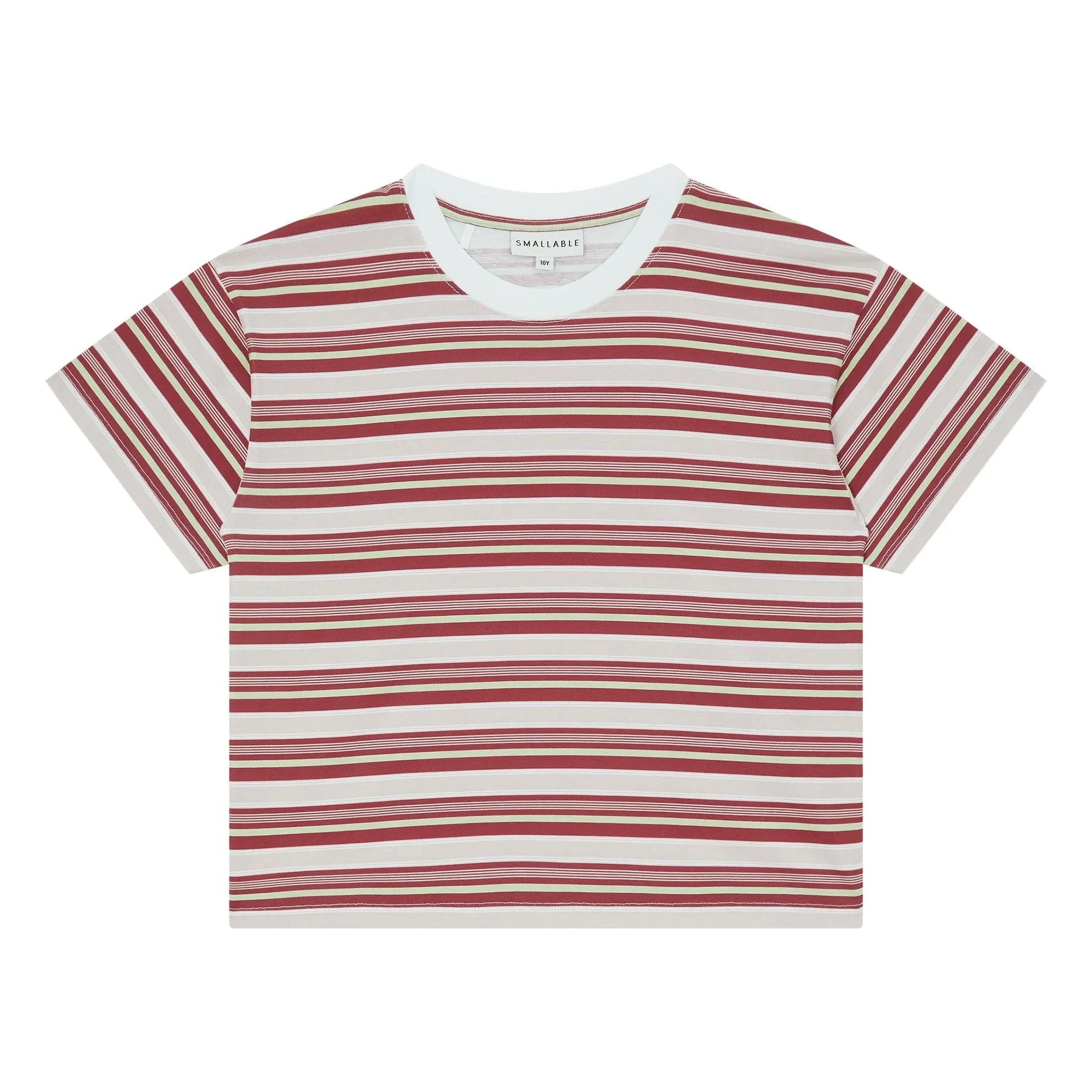 Smallable Kid - Camiseta de algodón orgánico a rayas Liv | Rojo cereza