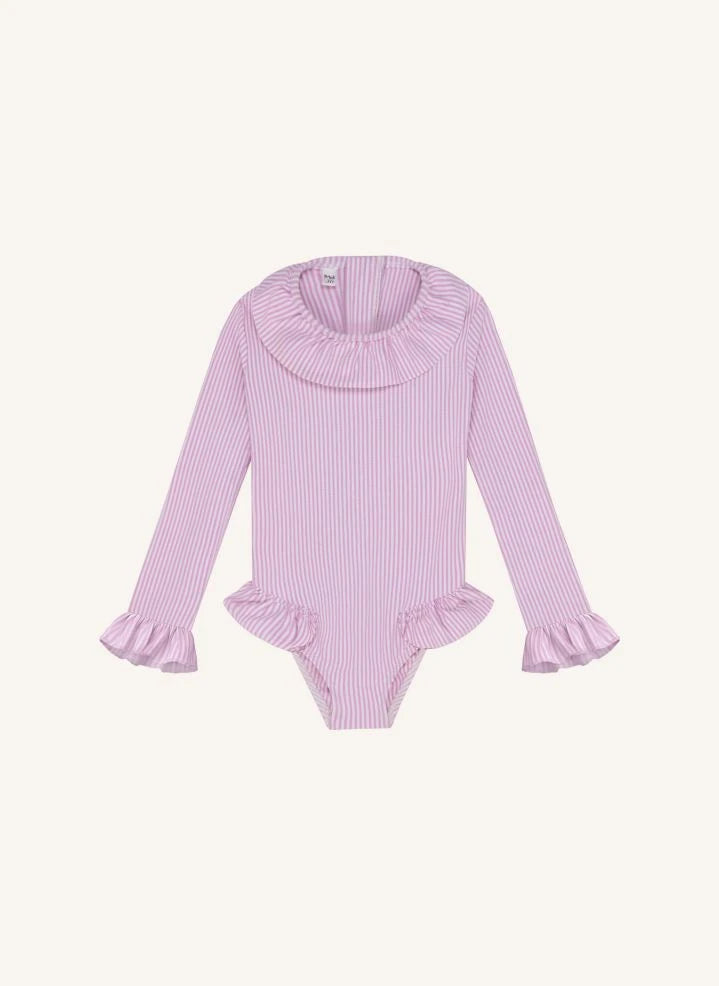 Lison Paris - Bañador de una pieza Marshmallow a rayas | Rosa