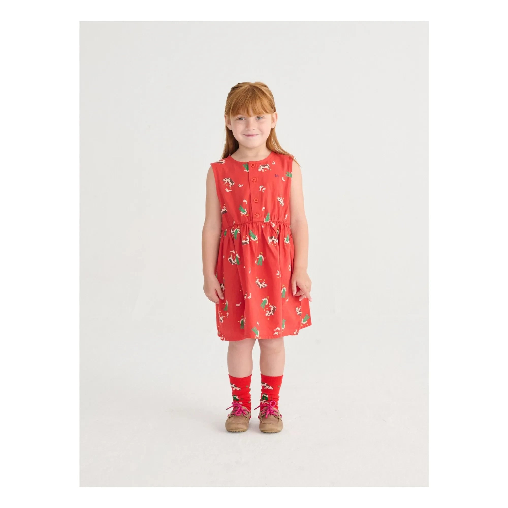 Bobo Choses - Vestido de granja de algodón orgánico | Rojo