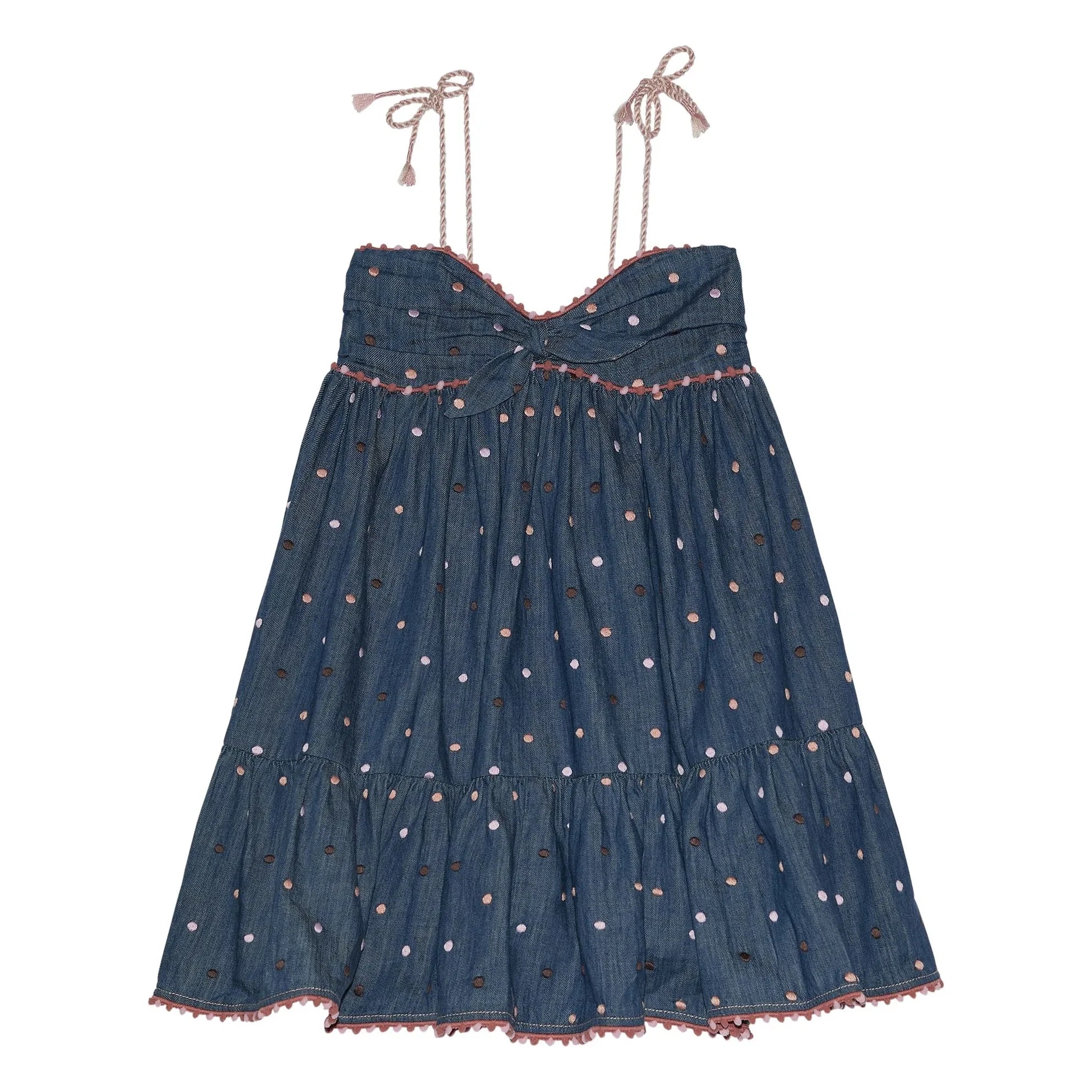 Zimmermann - Vestido Awaken Pois Vaquero | Azul oscuro