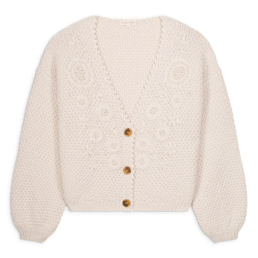 Louise Misha - Lomina Cardigan de lana | Crema
