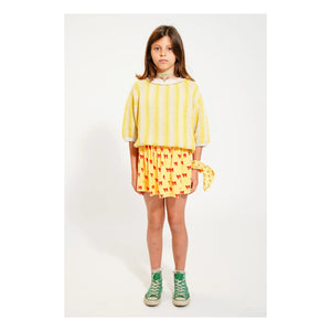 Piupiuchick - Falda corta de tela de toalla orgánica, con lazo | Amarillo