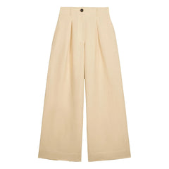 Louise Misha - Pantalones Federica de Lino y Algodón | Marfil