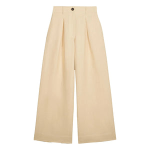 Louise Misha - Pantalones Federica de Lino y Algodón | Marfil