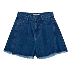 the new society - Pantalón corto de algodón | Azul denim