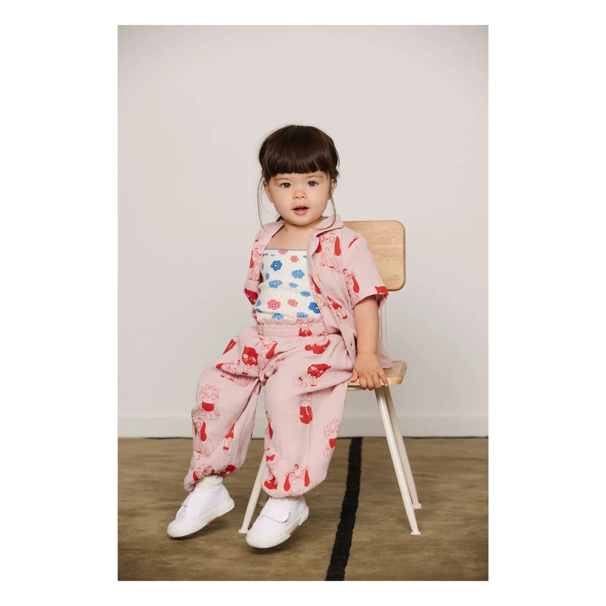 Mini Rodini - Pantalones de algodón orgánico con estampado de animales | Rosa