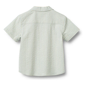Wheat - Camisa de algodón orgánico a rayas Anker | Azul claro