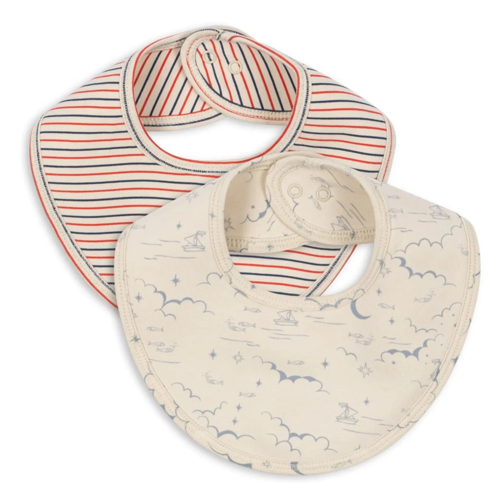 Konges Sløjd - Baberos pañuelo Marino - Pack de 2 | Beige
