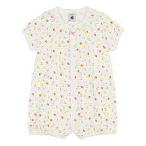 Petit Bateau - Pijama de una pieza con fruta | Crudo