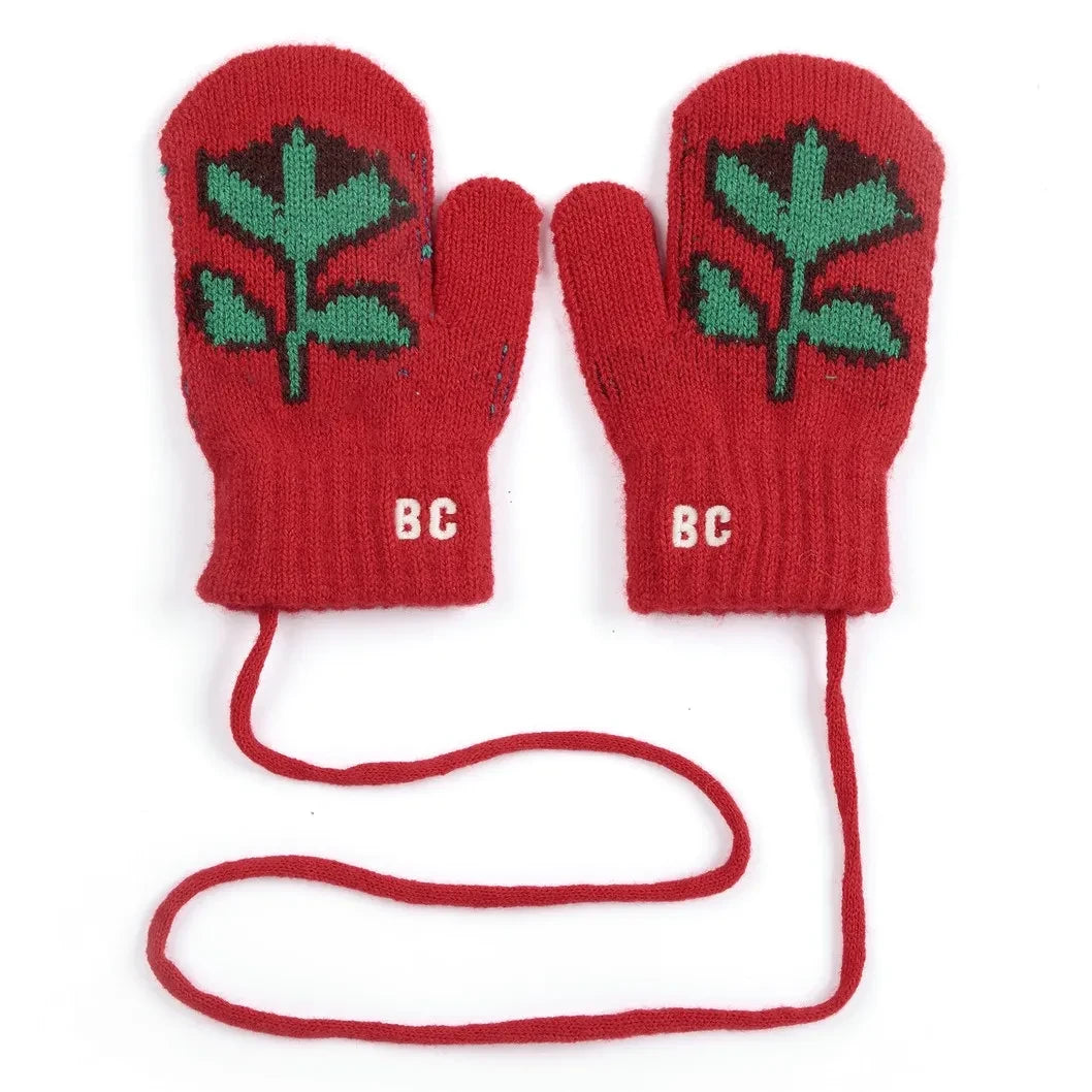 Bobo Choses - Guantes de flores de fibra reciclada | Rojo