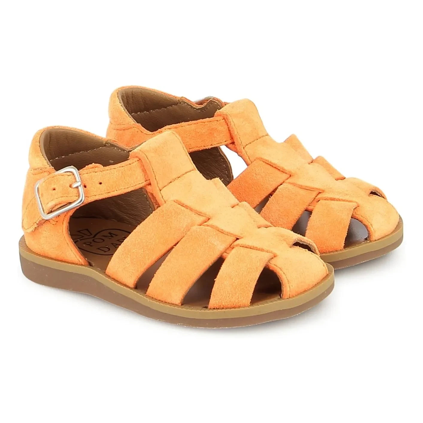 Pom d'Api - Sandalias de terciopelo Poppy Daddy | Albaricoque
