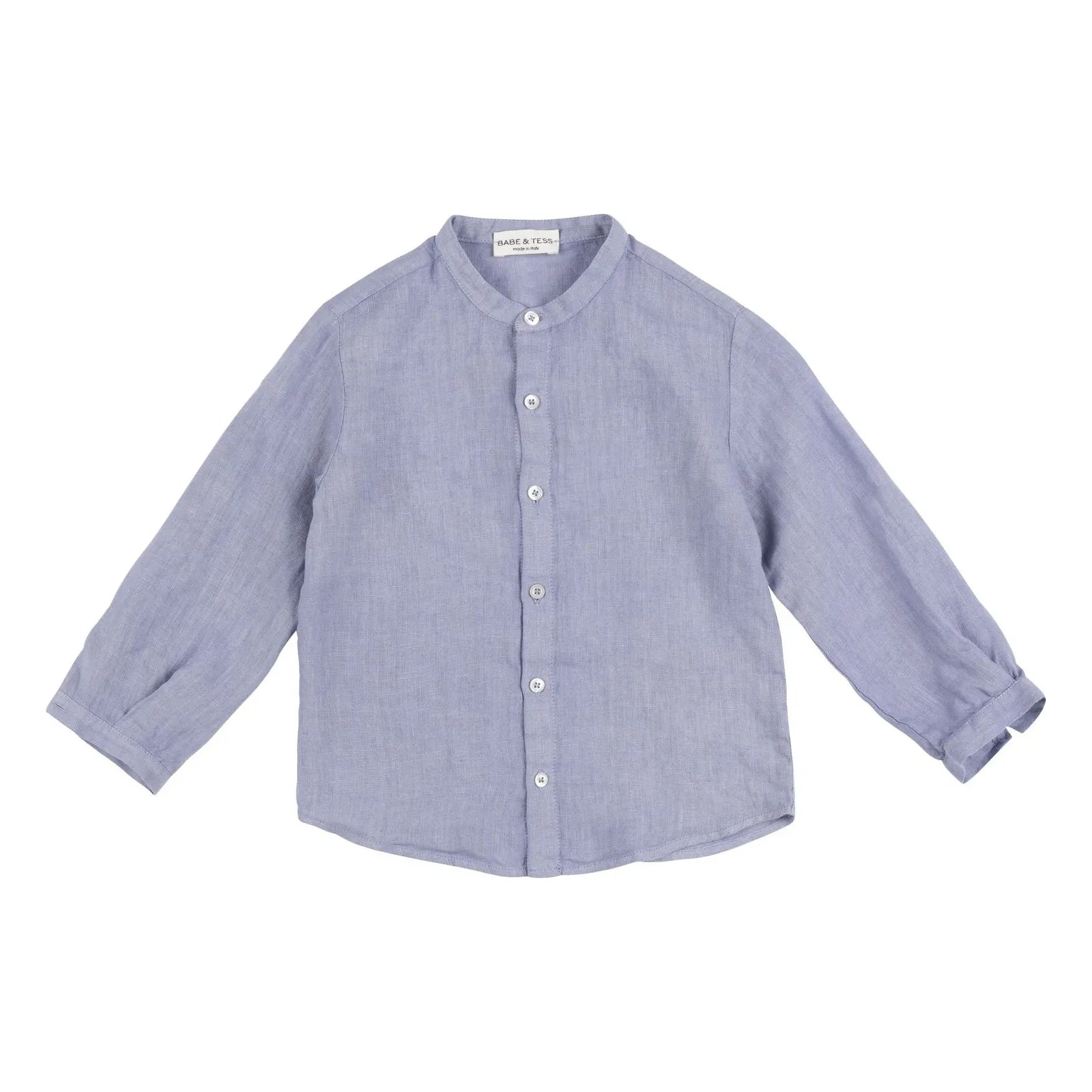 Babe & Tess - Camisa de lino coreana | Azul claro