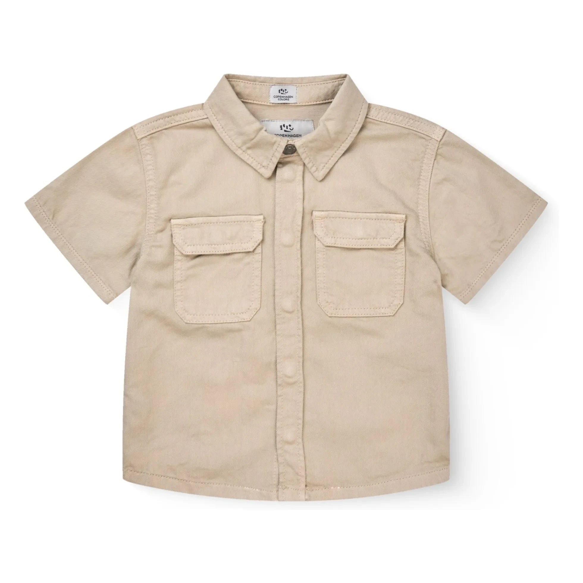 Copenhagen Colors - Camisa Safari de sarga de algodón orgánico | Beige