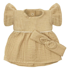 Minikane - Vestuario de muñeca - Vestido Daisy y diadema de gasa de algodón | Latte