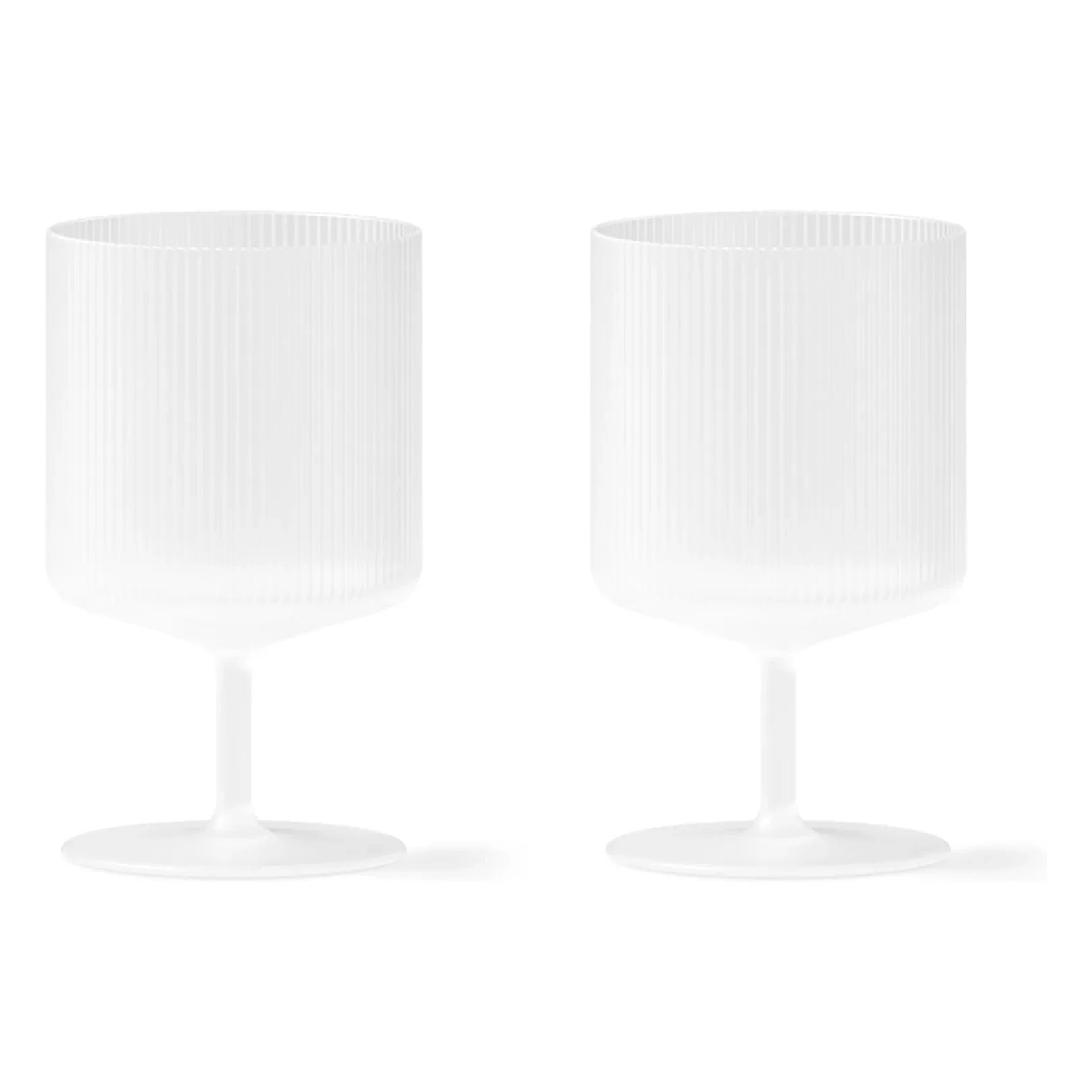 Ferm Living - Copas de vino Ripple - Set de 2 | Blanco
