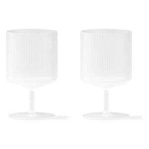 Ferm Living - Copas de vino Ripple - Set de 2 | Blanco