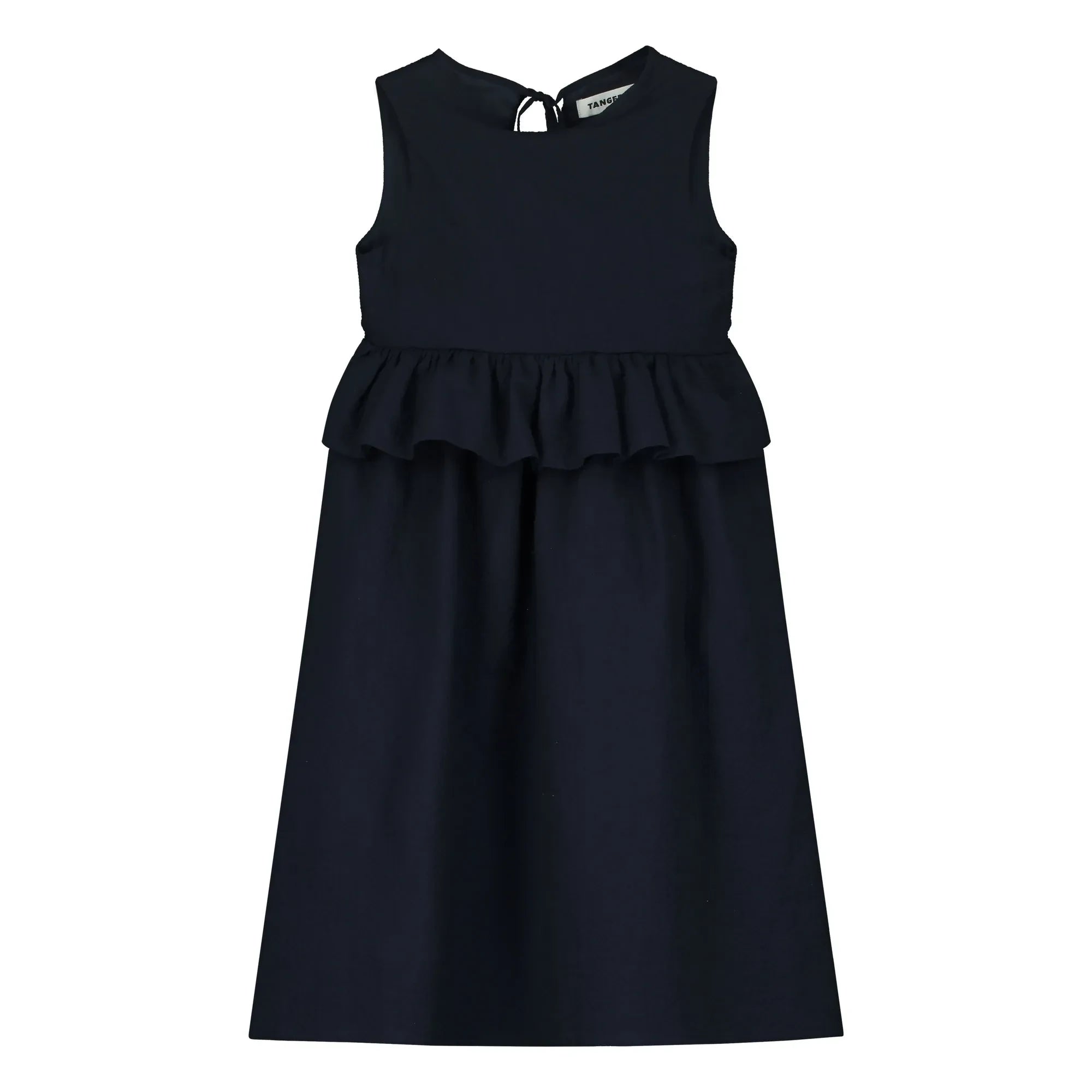 Mandarina - Vestido midi con volantes | Azul Marino