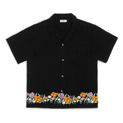Bather - Camisa de lino de campamento | Negro
