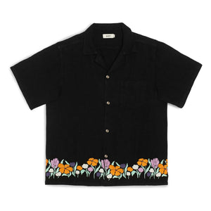 Bather - Camisa de lino de campamento | Negro