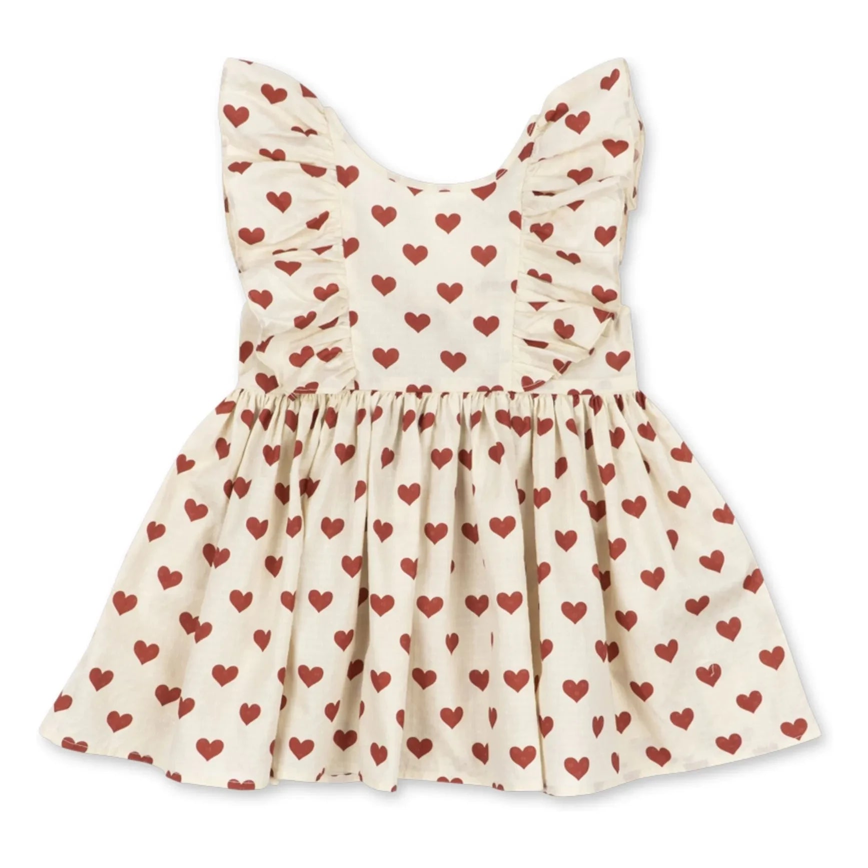 Konges Sløjd - Vestido Cianna Corazones Algodón Orgánico | Crudo