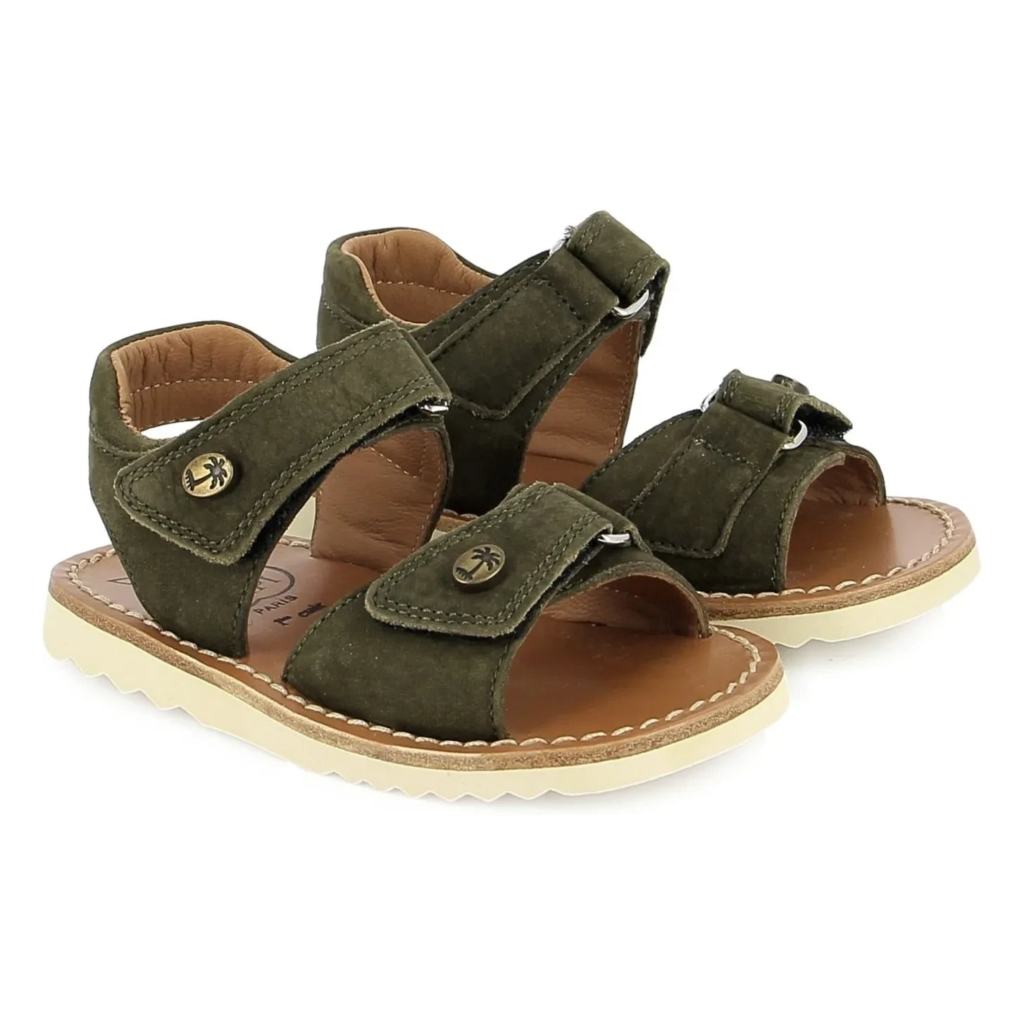 Sandalias de nubuck Waff Easy de Pom d'Api | Caqui