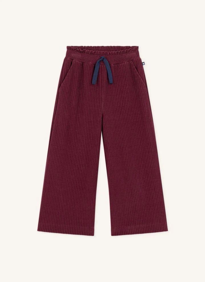 Petit Bateau - Pantalón con cordón de algodón orgánico | Burdeos