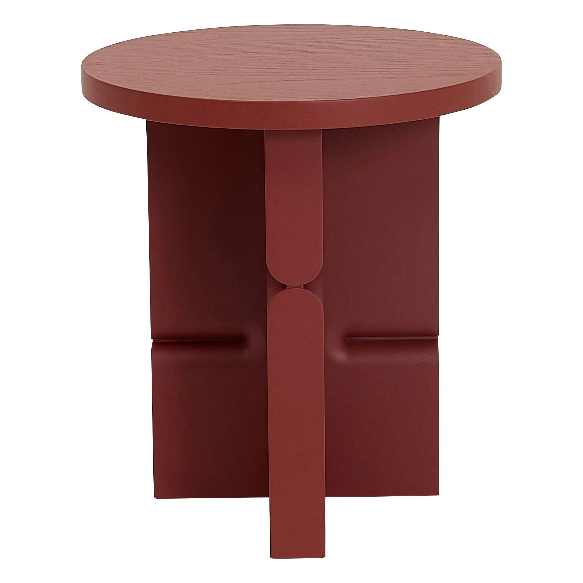 Nobodinoz - Mesita auxiliar Noon de madera pintada | Rojo pardo