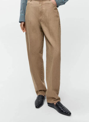 Cordera - Pantalones de Algodón con Corte de Zanahoria | Beige