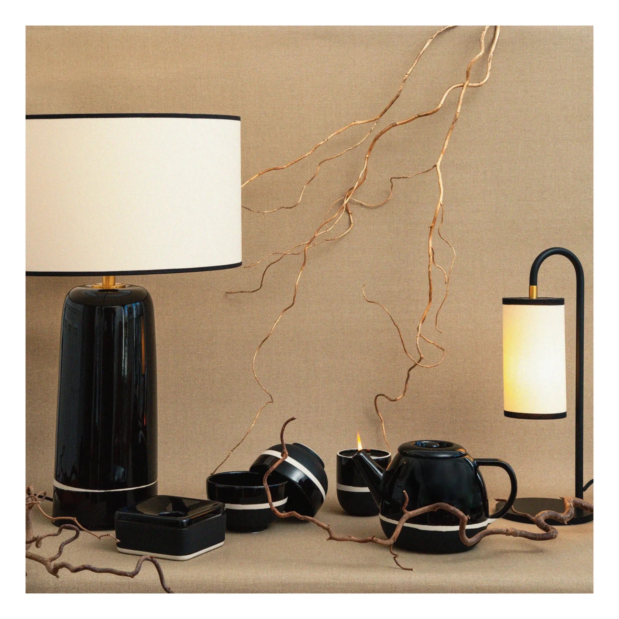 Maison Sarah Lavoine - Lámpara de mesa Sicilia H60cm | Rábano negro