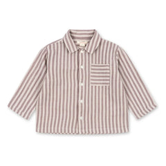 Konges Sløjd - Camisa de algodón orgánico a rayas Ely | Rojo