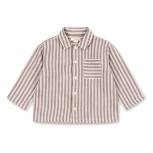 Konges Sløjd - Camisa de algodón orgánico a rayas Ely | Rojo