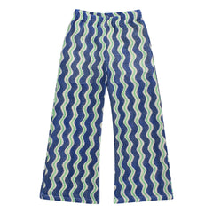 Maison Mangostan - Pantalones de ganchillo Wave | Azul
